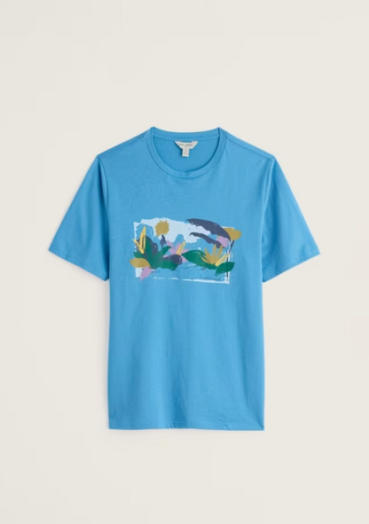 Seasalt Men's Midwatch Organic Cotton T-Shirt Helford Palms Paddle