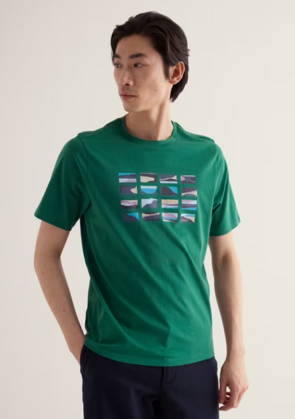 Seasalt Men's Midwatch Organic Cotton T-Shirt Mini Scenes Ruscus Leaf