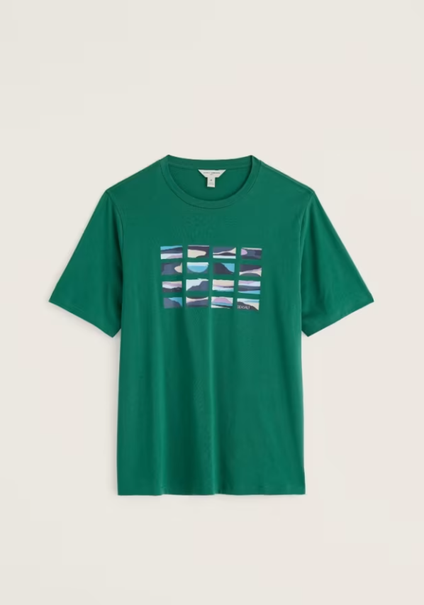 Seasalt Men's Midwatch Organic Cotton T-Shirt Mini Scenes Ruscus Leaf