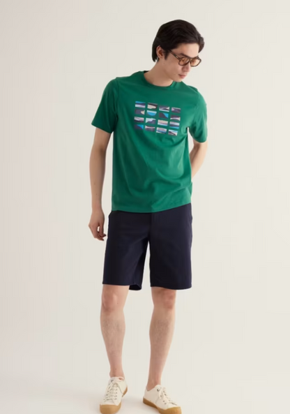 Seasalt Men's Midwatch Organic Cotton T-Shirt Mini Scenes Ruscus Leaf