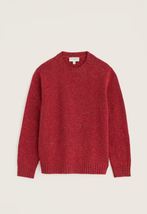 Seasalt Men's Trowan Crew Neck Jumper Crab Apple. Mens red jumper that's Regular fit with Crew neck and Ribbed hem and cuffs and Ribbed neckline. 3 gauge knit that's Hand Wash In Cold Water. Material: 70% Merino Wool & 30% Recycled Nylon