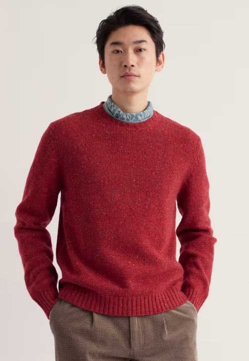 Seasalt Men's Trowan Crew Neck Jumper Crab Apple