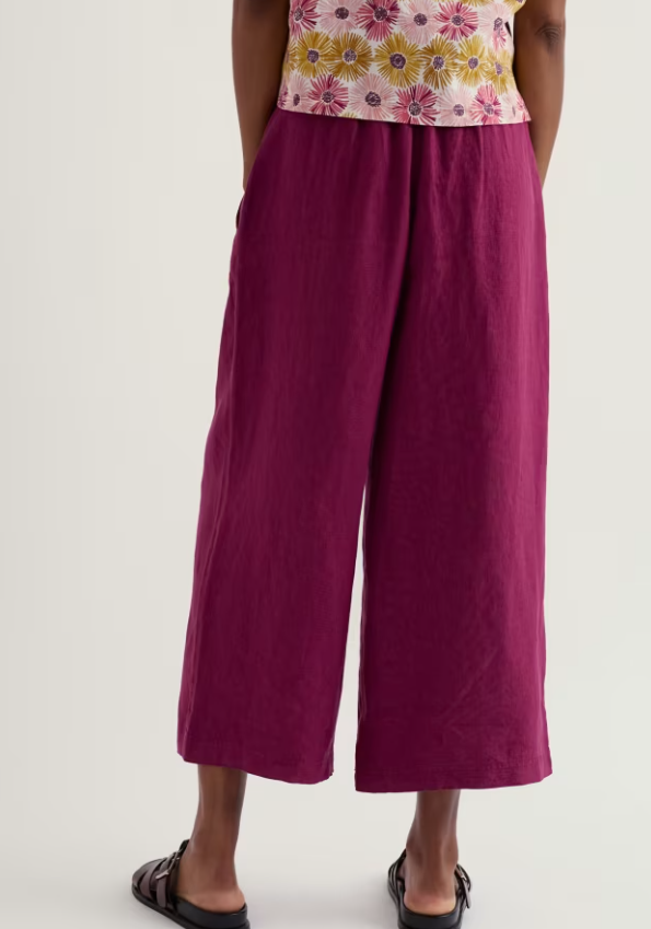 Seasalt Merrivale Linen Culottes Dark Freesia