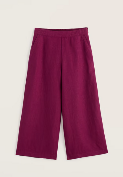Seasalt Merrivale Linen Culottes Dark Freesia