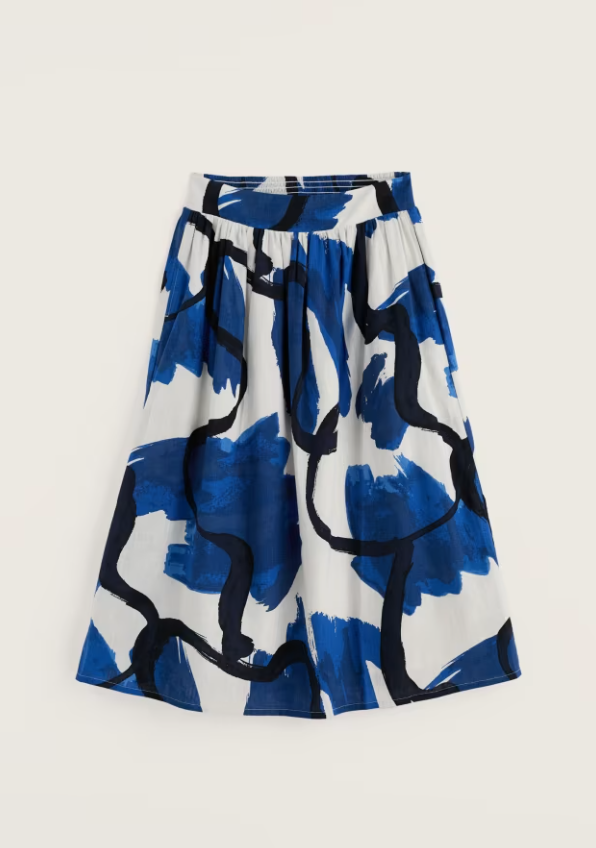 Seasalt Mevagissey Midi Skirt Paint Canvas Dark Voyage
