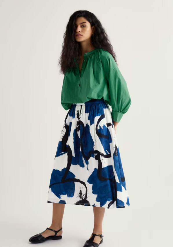 Seasalt Moor Grass A-Line Shirt Spring Green