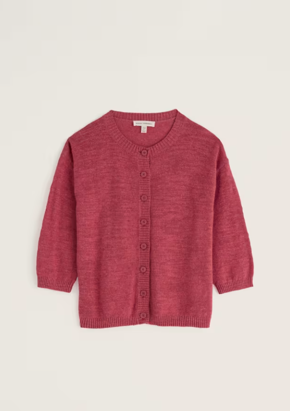 Seasalt Pentire Steps Linen & Organic Cotton Cardigan Echinacea