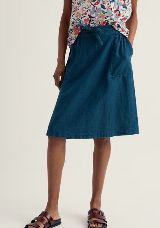 Seasalt Pepper Moth Linen Skirt Ocean Drift