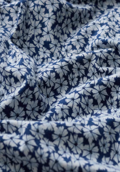 Seasalt Pier View Jersey Dress Bunched Cornflowers Dark Voyage
