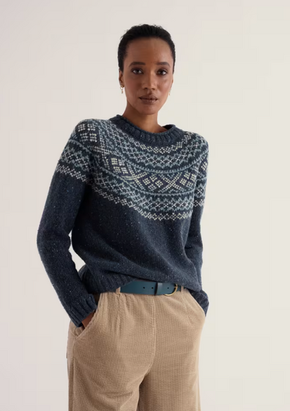 Seasalt Port Kinnis Fair Isle Jumper Shingle Bay Maritime Mix