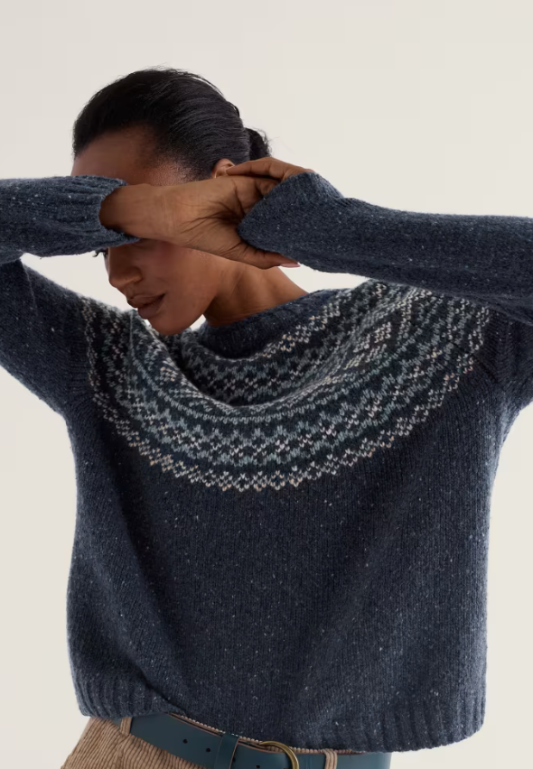 Seasalt Port Kinnis Fair Isle Jumper Shingle Bay Maritime Mix