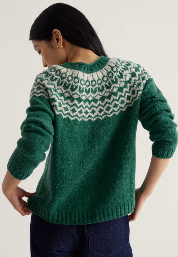Seasalt Port Kinnis Fair Isle Jumper Wag Tail Dark Forage Mix
