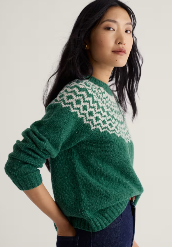 Seasalt Port Kinnis Fair Isle Jumper Wag Tail Dark Forage Mix