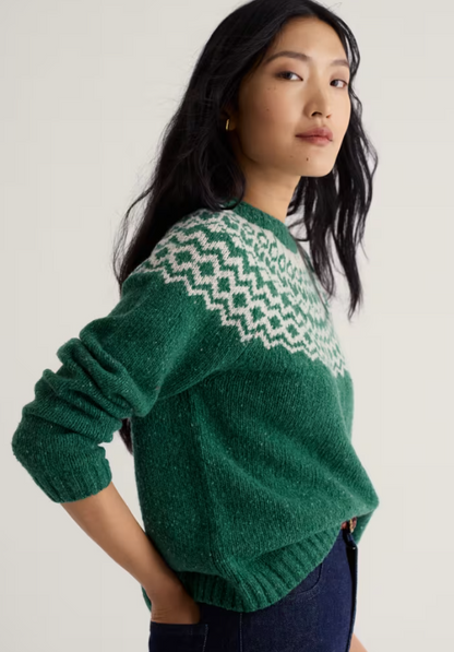 Seasalt Port Kinnis Fair Isle Jumper Wag Tail Dark Forage Mix