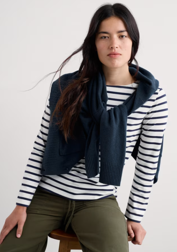 Seasalt Sailor Shirt Breton Chalk Maritime