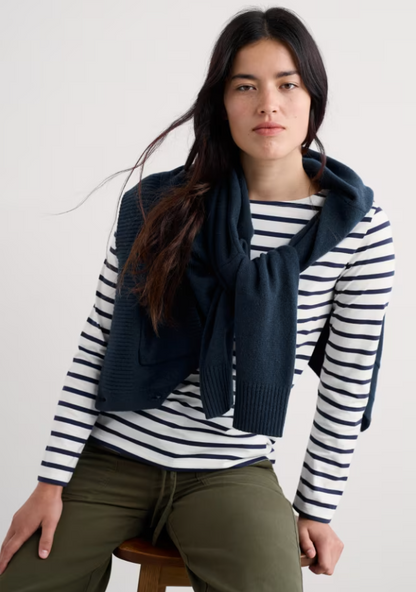 Seasalt Sailor Shirt Breton Chalk Maritime