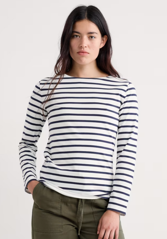 Seasalt Sailor Shirt Breton Chalk Maritime