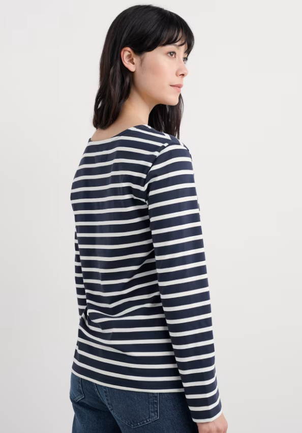 Seasalt Sailor Shirt Breton Maritime Chalk