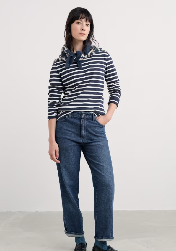 Seasalt Sailor Shirt Breton Maritime Chalk