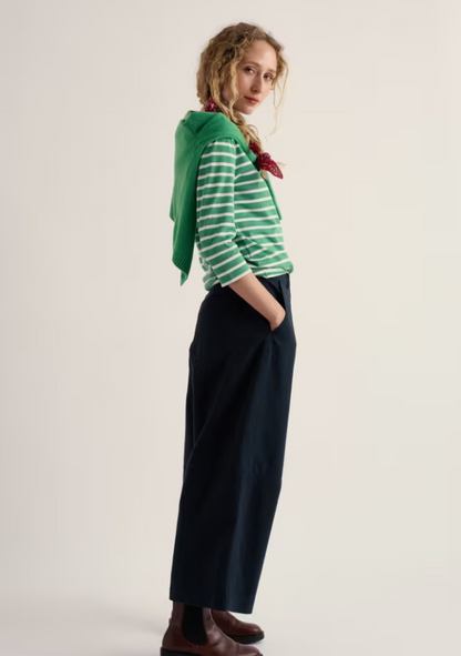 Seasalt Sailor 3/4 Sleeve Top Jersey Breton Pea Pod