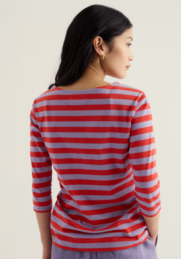 Seasalt Sailor 3/4 Sleeve Top Jersey Scallion Bellflower