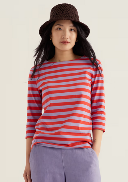 Seasalt Sailor 3/4 Sleeve Top Jersey Scallion Bellflower