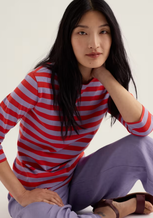 Seasalt Sailor 3/4 Sleeve Top Jersey Scallion Bellflower