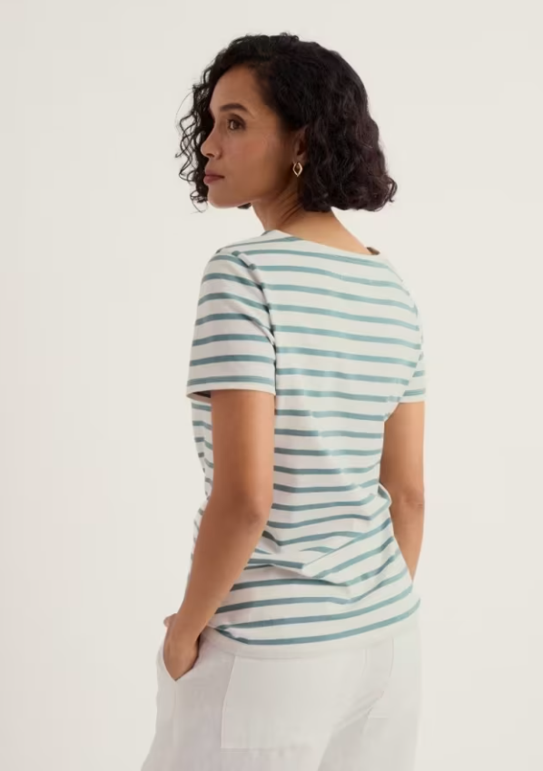 Seasalt Sailor T-Shirt Breton Chalk Sardine