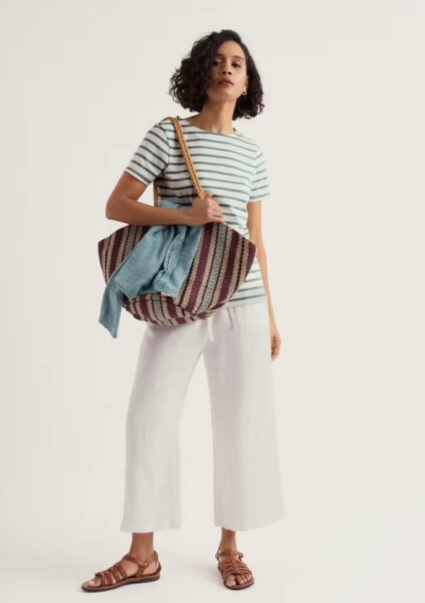 Seasalt Sailor T-Shirt Breton Chalk Sardine
