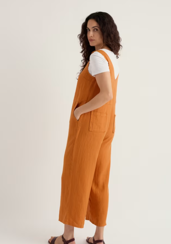 Seasalt Salt Air Wide Leg Linen Jumpsuit Amber