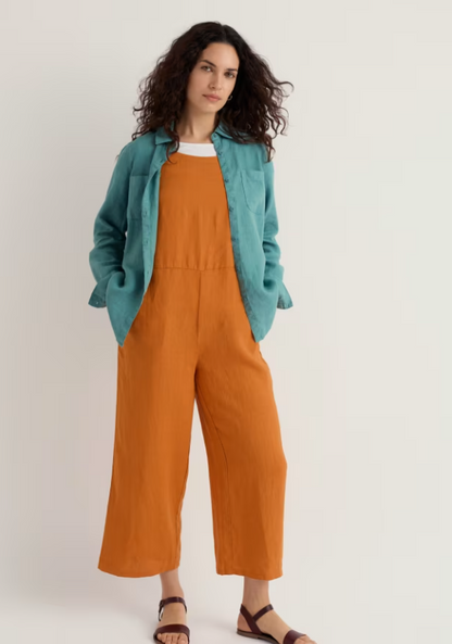 Seasalt Salt Air Wide Leg Linen Jumpsuit Amber