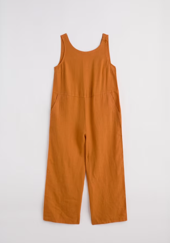 Seasalt Salt Air Wide Leg Linen Jumpsuit Amber