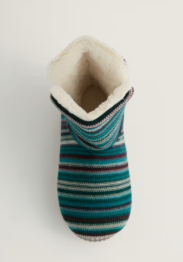 Seasalt Snooze Slipper Booties Ripple Marks Dune Grass Mix