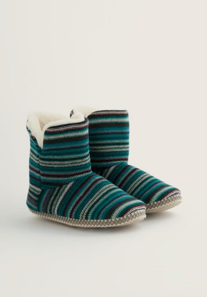 Seasalt Snooze Slipper Booties Ripple Marks Dune Grass Mix