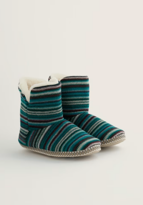 Seasalt Snooze Slipper Booties Ripple Marks Dune Grass Mix