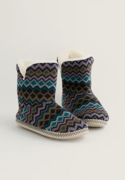 Seasalt Snooze Slipper Booties Sonata Maritime Echium Mix