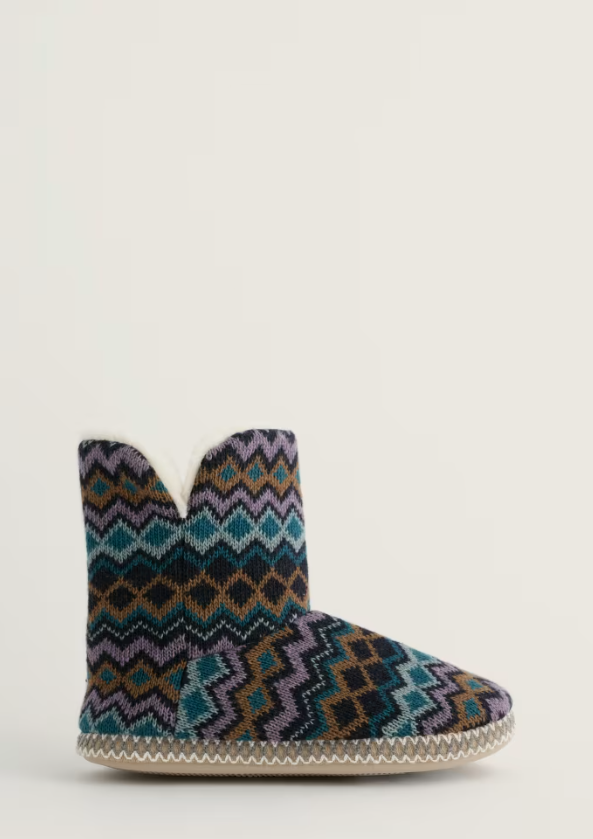 Seasalt Snooze Slipper Booties Sonata Maritime Echium Mix