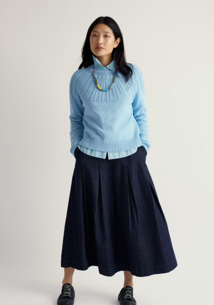 Seasalt Stone Chat Organic Cotton Jumper Spring Sky