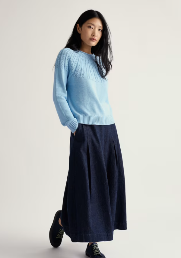 Seasalt Stone Chat Organic Cotton Jumper Spring Sky