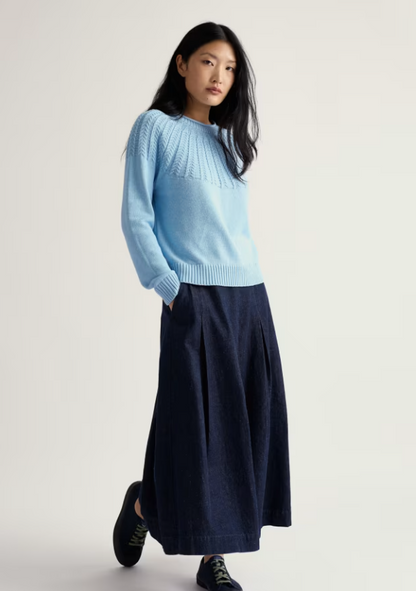 Seasalt Stone Chat Organic Cotton Jumper Spring Sky