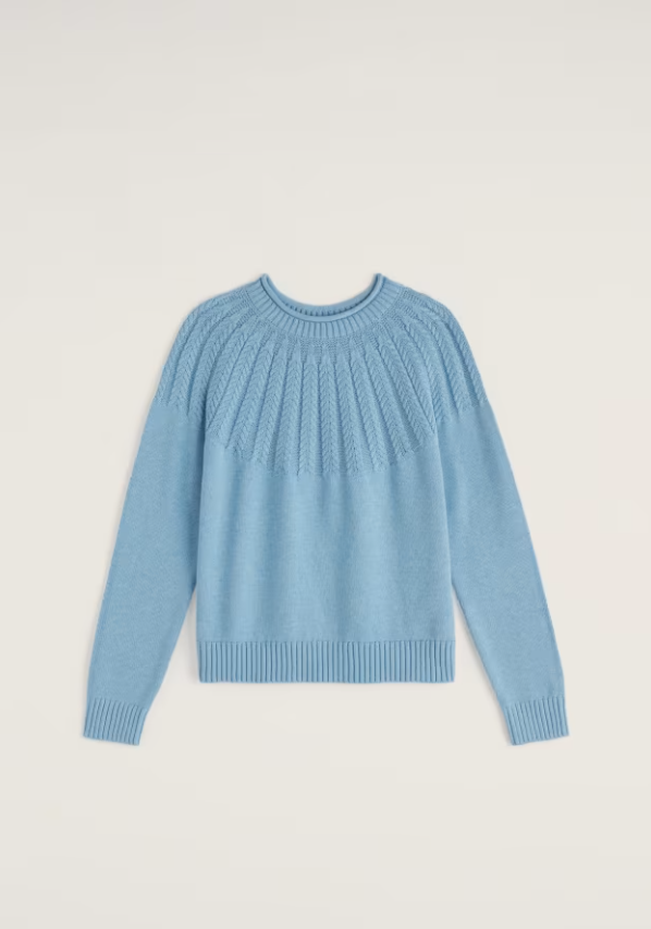Seasalt Stone Chat Organic Cotton Jumper Spring Sky