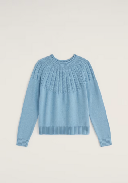 Seasalt Stone Chat Organic Cotton Jumper Spring Sky