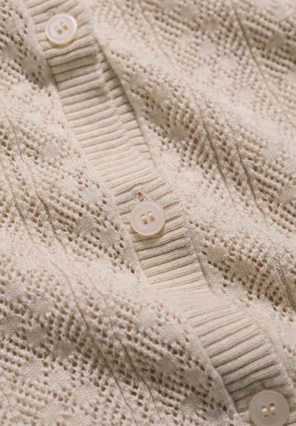 Seasalt Willowing Pointelle Organic Cotton Cardigan Chalk
