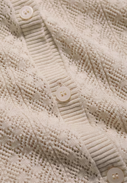 Seasalt Willowing Pointelle Organic Cotton Cardigan Chalk