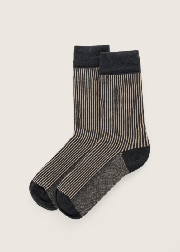 Seasalt Women's Bloomin' Good Socks Vertical Stripe Coal