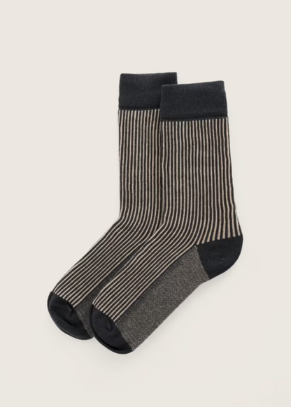 Seasalt Women's Bloomin' Good Socks Vertical Stripe Coal