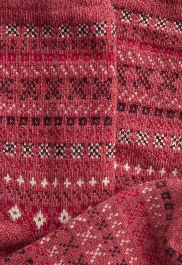 Seasalt Women's Fair Isle Socks Cross Stitch Dried Rose
