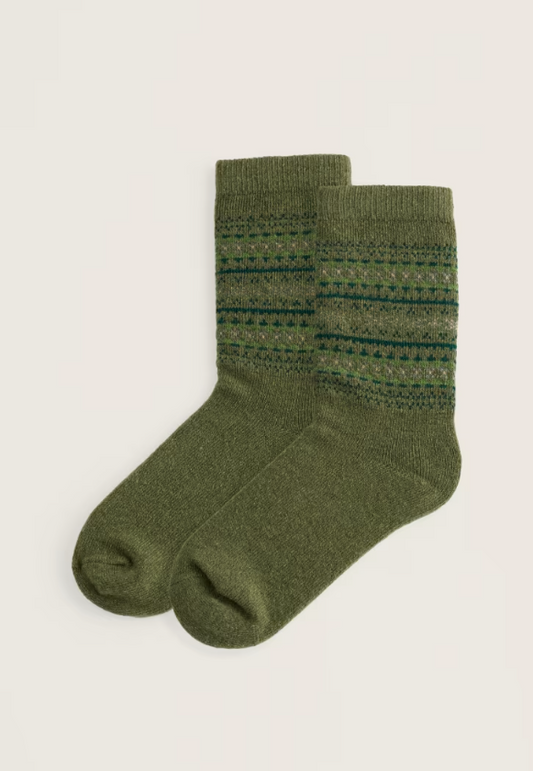Seasalt Women's Fair Isle Socks Shingle Bay Hillside