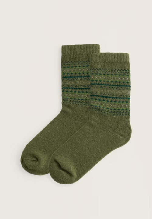 Seasalt Women's Fair Isle Socks Shingle Bay Hillside
