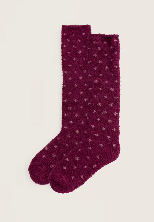 Seasalt Women's Long Fluffies Socks Confetti Plum Berry